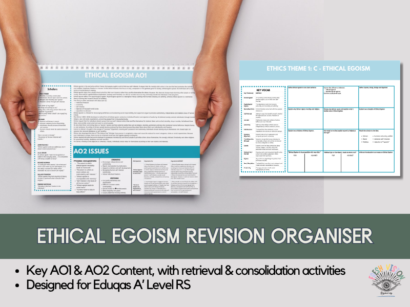 ETHICAL EGOISM – INTERACTIVE REVISION ORGANISER