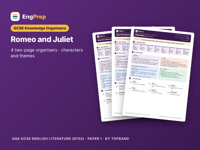 Romeo and Juliet Knowledge Organisers (AQA GCSE)