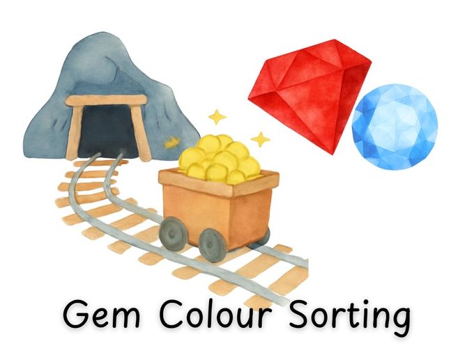 Snow White Gem Colour Sorting