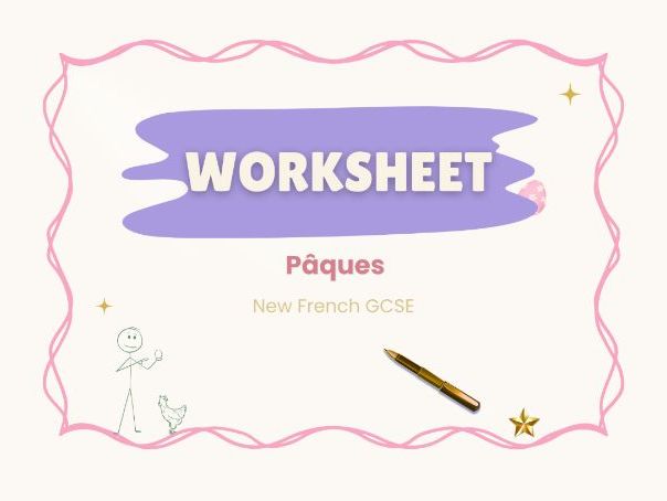 Pâques – Easter worksheet – French GCSE