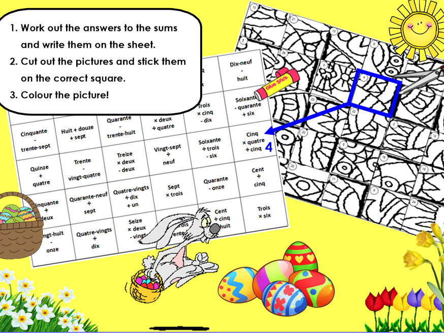 Easter Maths and colouring activity