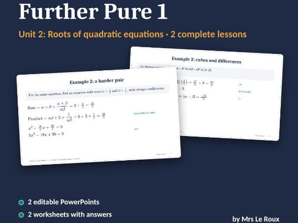 FP1 Unit 2: Roots of Quadratic Equations (Edexcel IAL)