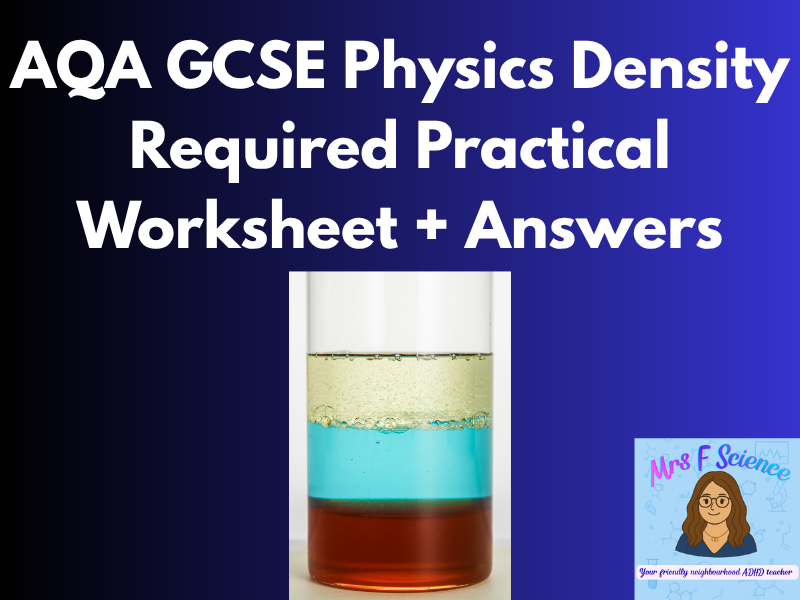 AQA GCSE Physics Density Required Practical Worksheet | Revision + Answers