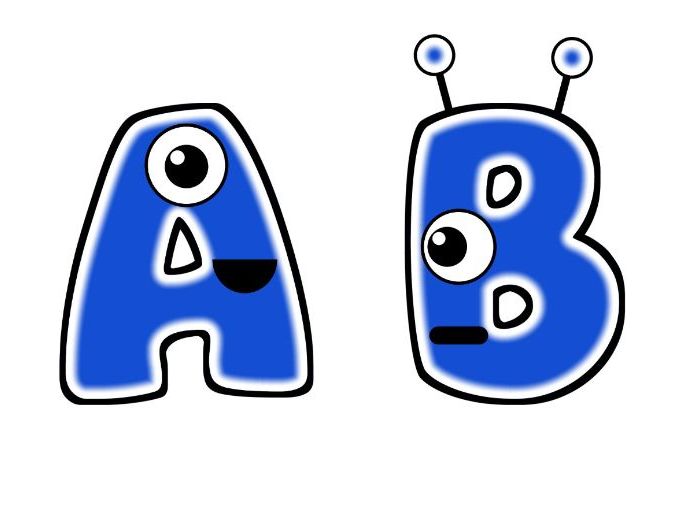 Bright Cobalt Glow Monsters Bubble Letters | Bulletin Board Letters | Classroom Display Pack