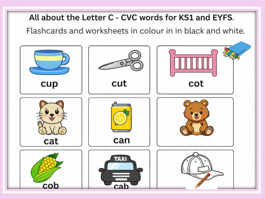 All about the letter C - CVC Words