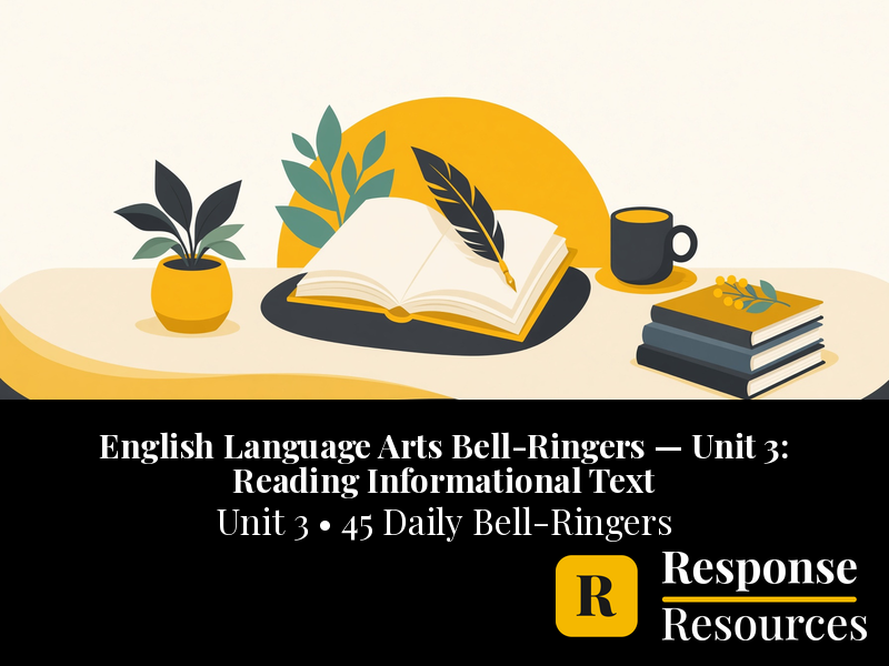 English Language Arts Bell Ringers Unit 3 - 45 Warm-Ups (Grades 6-8)