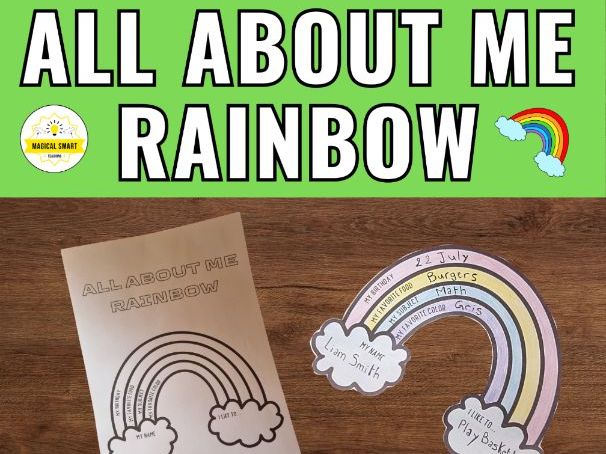 All About Me Craft Rainbows - Back to School Get to Know You Activity