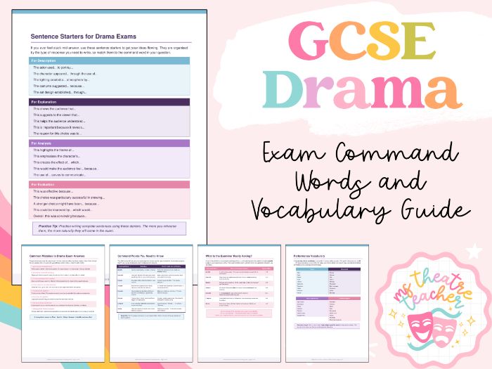 GCSE Drama | Exam Command Words and Vocabulary Guide