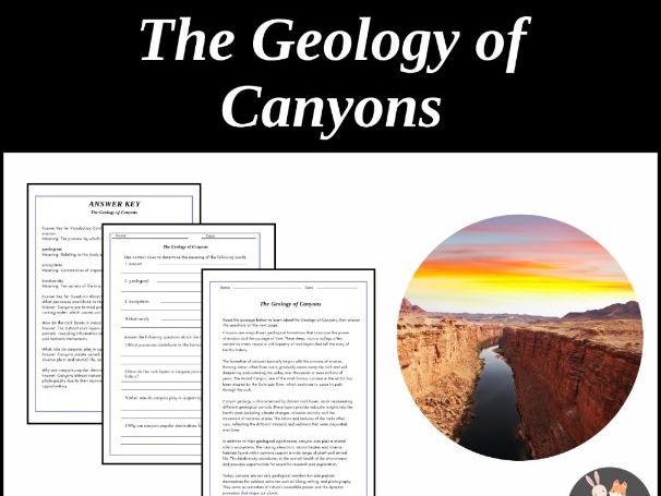 The Geology of Canyons — Reading Comprehension Worksheet