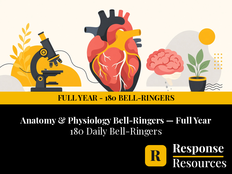 Anatomy & Physiology Bell Ringers FULL YEAR - 180 Daily Warm-Ups (Grades 9-12)