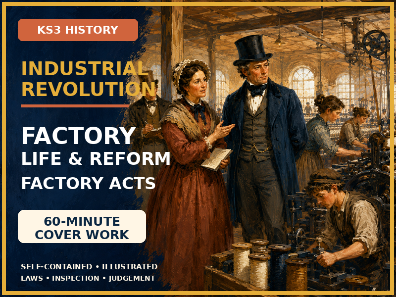 Industrial Revolution KS3 Cover Lesson | Factory Conditions, Reform and Factory Acts