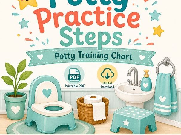 Potty Practice Steps | Potty Training Chart | Printable PDF | Digital Download