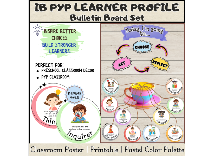 IB PYP Learner Profile Posters for Preschool| Classroom Display & Bulletin Board IB PYP