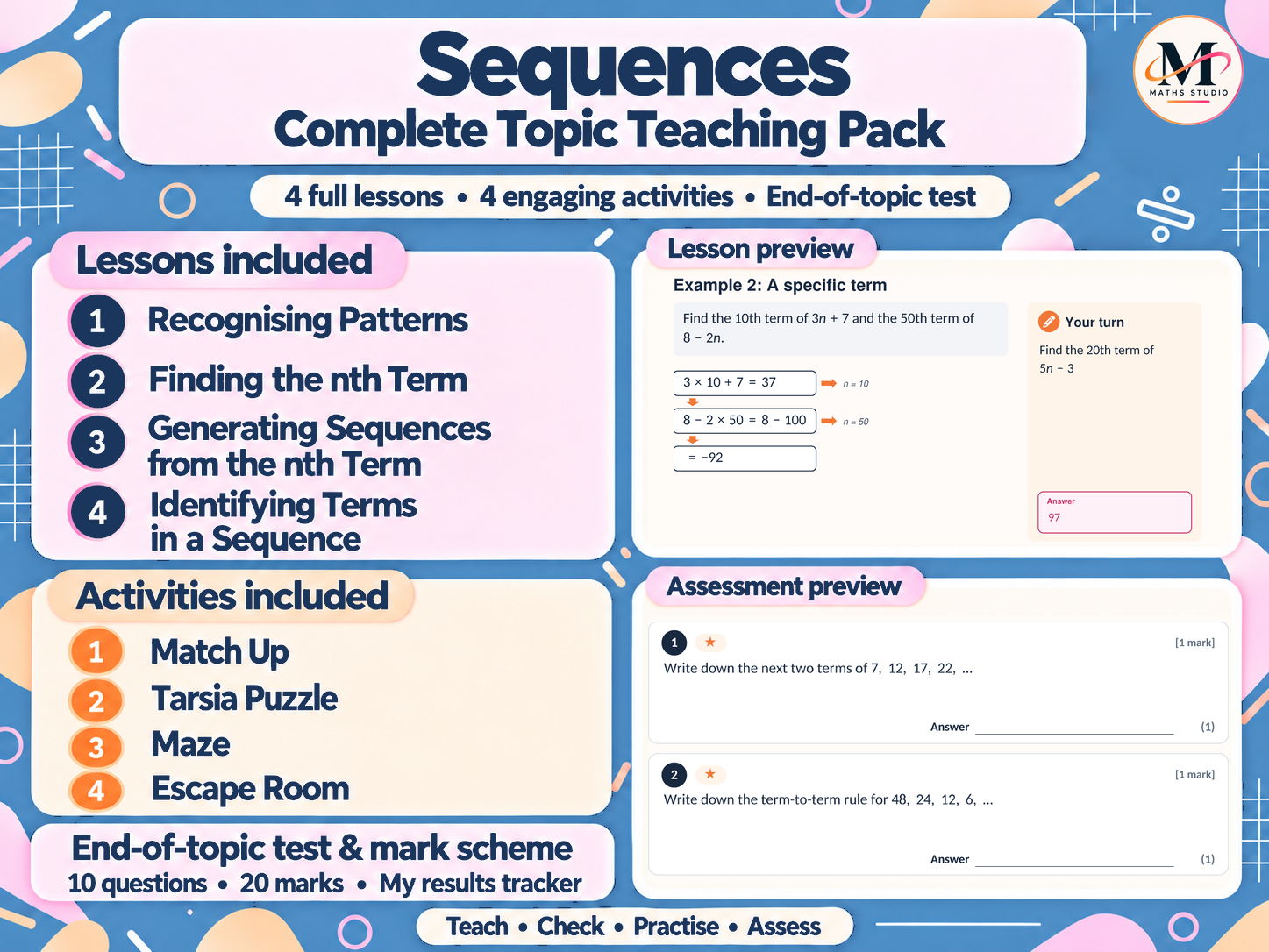 Sequences | Complete Topic Teaching Pack