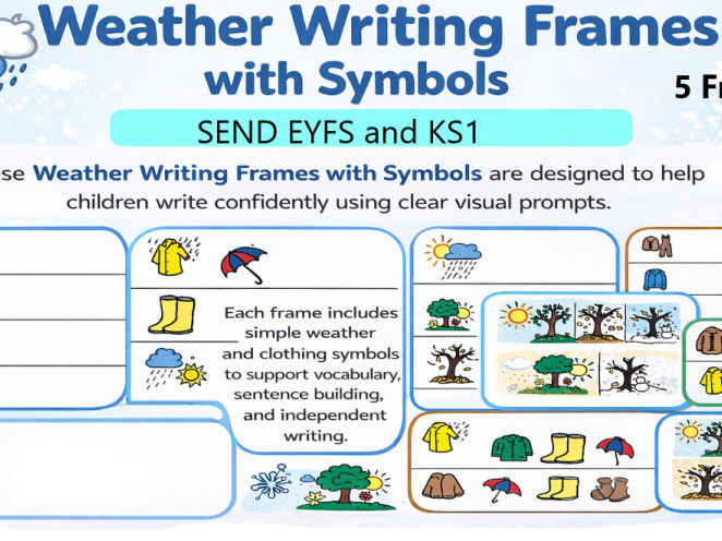 5 Weather Writing Frames with Symbols