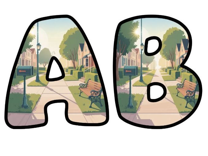 American USA Street Calm Lettering Set | Classroom Display | Upper & Lowercase, 0-9 and Signs