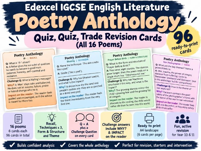 Quiz-Quiz-Trade: IGCSE Enlish Literature Section C Poetry