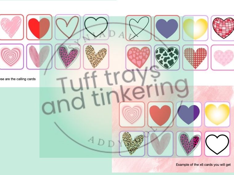 santes dwynwen valentines heart bingo eyfs foundation phase ps1 nursery