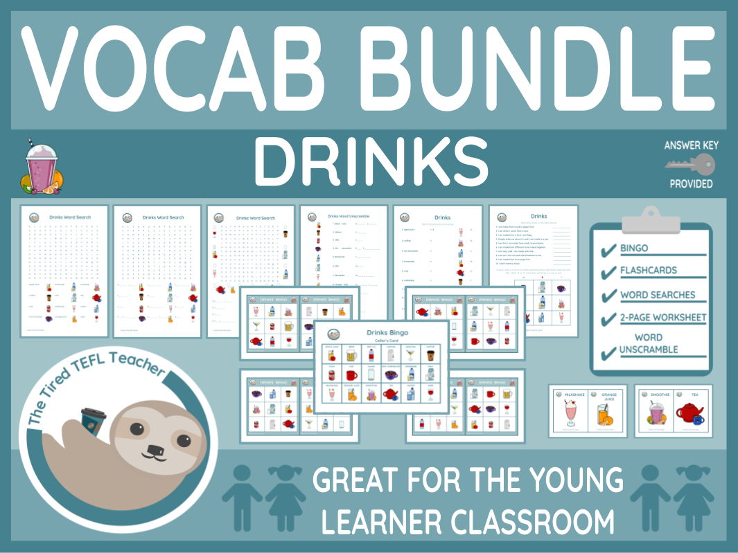 ESL Drinks Vocabulary Bundle