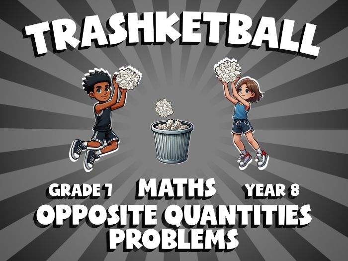 Opposite Quantities Problems TRASHKETBALL Maths Game | No-Prep Year 8 Review Activity