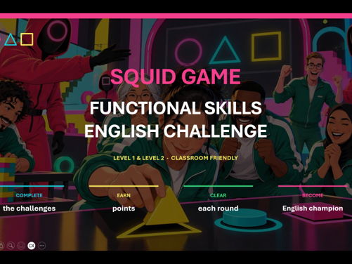 Squid Game Functional Skills English Challenge | Level 1 & Level 2 | Interactive PowerPoint Game | R