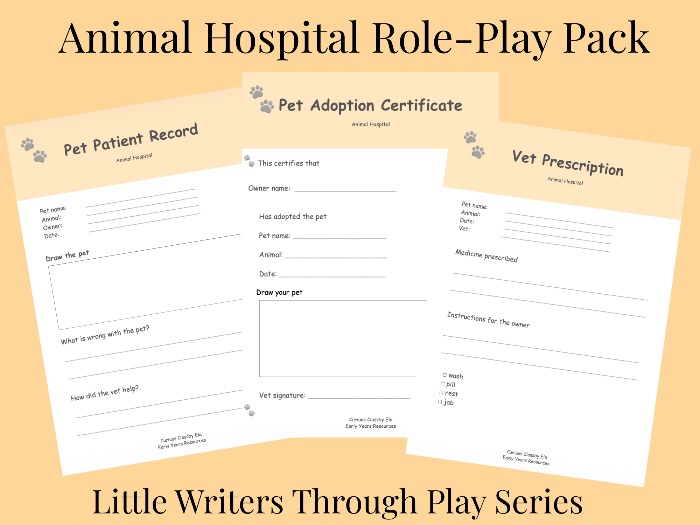 Animal Hospital Role Play EYFS Writing