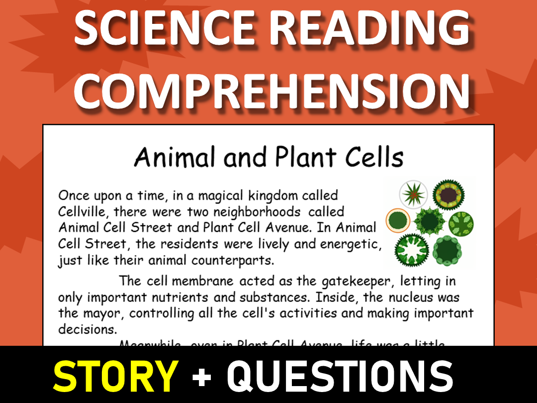 Animal and Plant Cells Reading Science Story Comprehension Questions ...