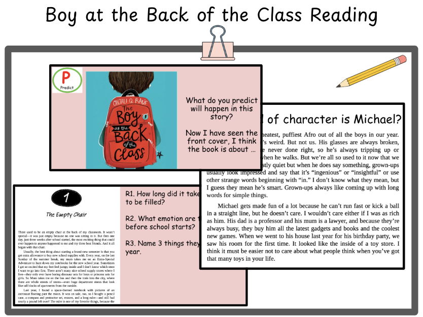 Boy at the Back of the Class Reading Lessons | Teaching Resources