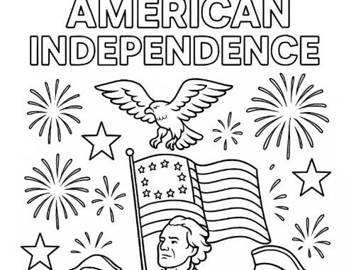 American Independence Colouring Sheet