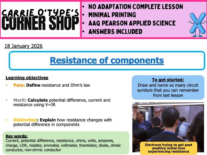 Resistance - AAQ Pearson Applied Science