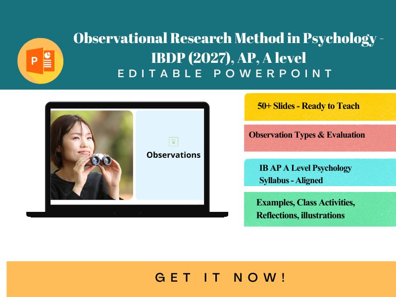 Observational Research Method – IB DP, AP & A-Level Psychology Editable Lesson