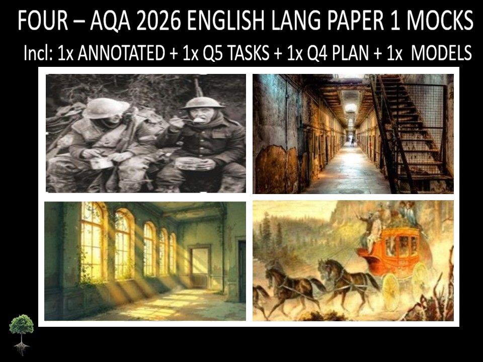Four AQA 2026 English Language Paper 1 | Annotated, Q5 Tasks, Q4 Plan, Models