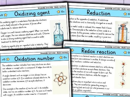 Redox Reactions - Flashcards | Chemistry | Oxidation, Reduction ...