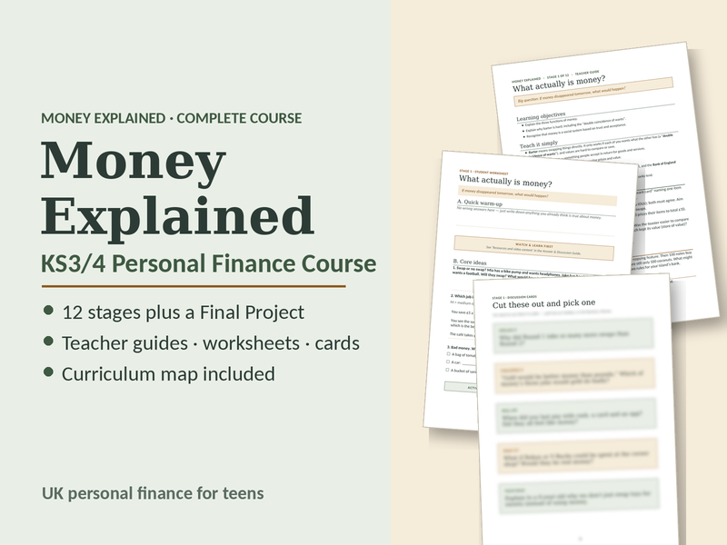 Personal Finance Course KS3/4: 12 Lessons