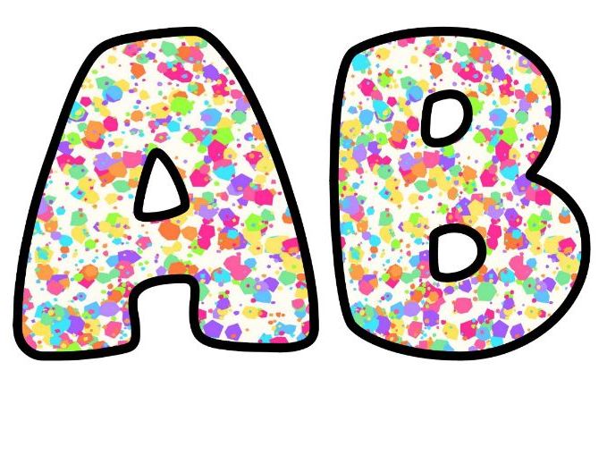 Bright Terrazzo Confetti Bubble Letters | Patterned Bulletin Board Letters | Classroom Display Pack