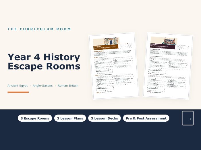 Year 4 History Escape Rooms: Ancient Egypt, Anglo-Saxons, Roman Britain