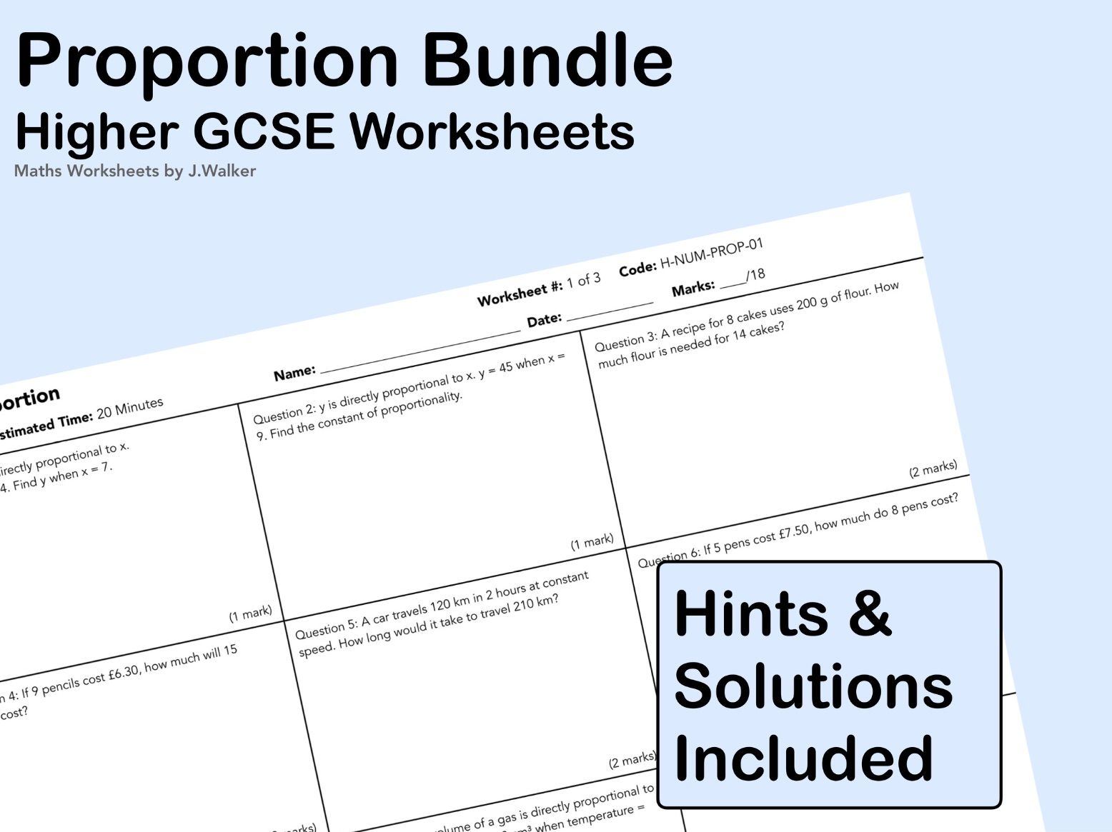 GCSE Maths: Proportion Bundle - Higher Tier