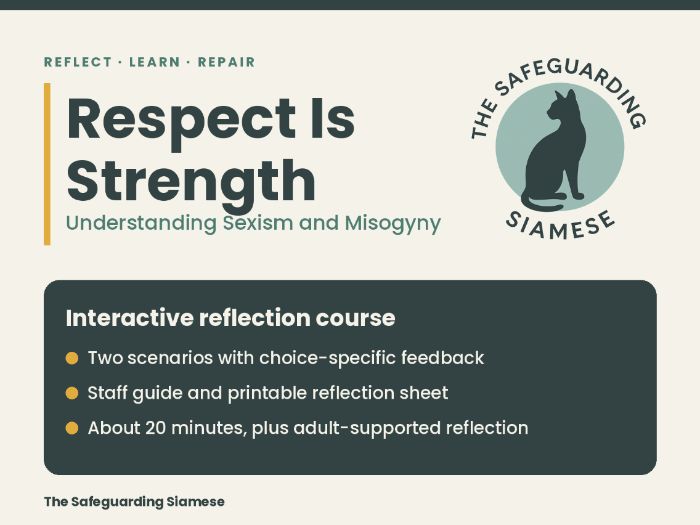 Respect Is Strength: Sexism and Misogyny Reflection Intervention | Interactive Course + Staff Guide