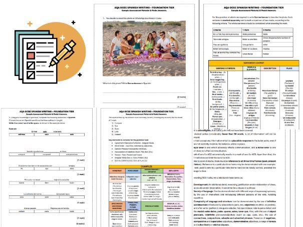 GCSE Spanish Writing Practice (AQA Foundation Tier) – Complete Resource with Model Answers