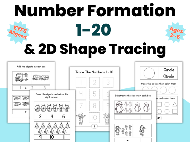 Number Formation 1-20 & 2D Shape Tracing