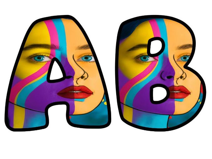 Female Pop Art Lettering Set for Classroom Display | Upper & Lowercase, 0-9 and Signs