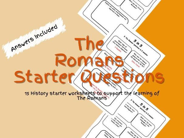 History The Romans Starter Questions Worksheets PDF