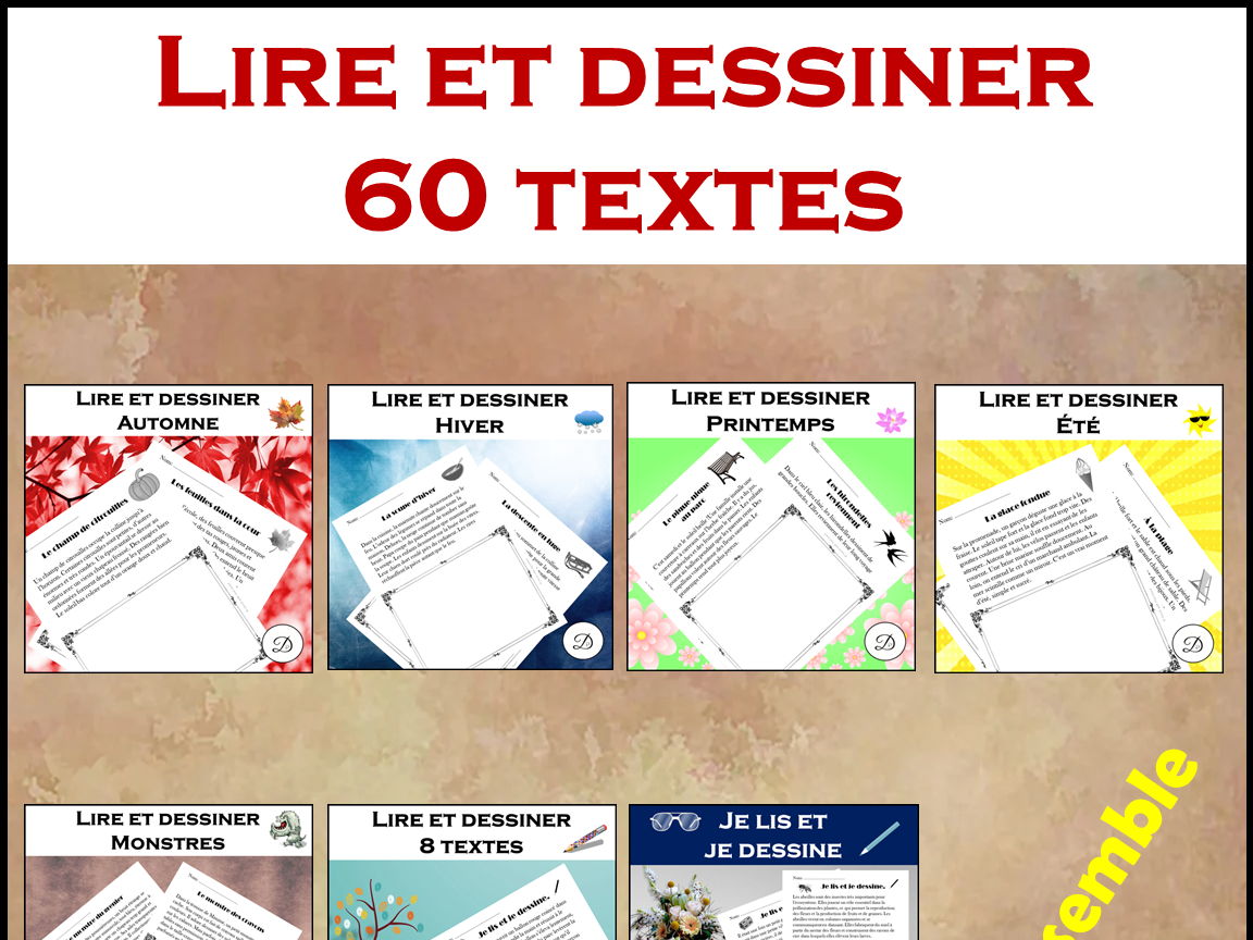 Lire et dessiner - 60 textes / Read and Draw