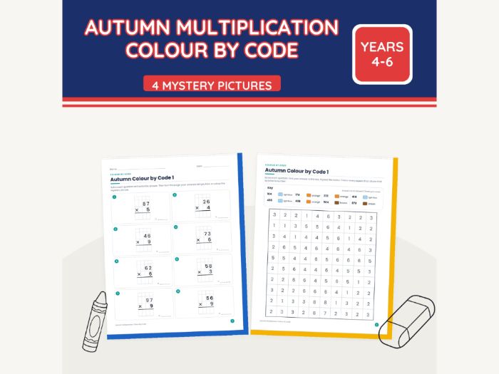 Autumn Multiplication Colour by Code