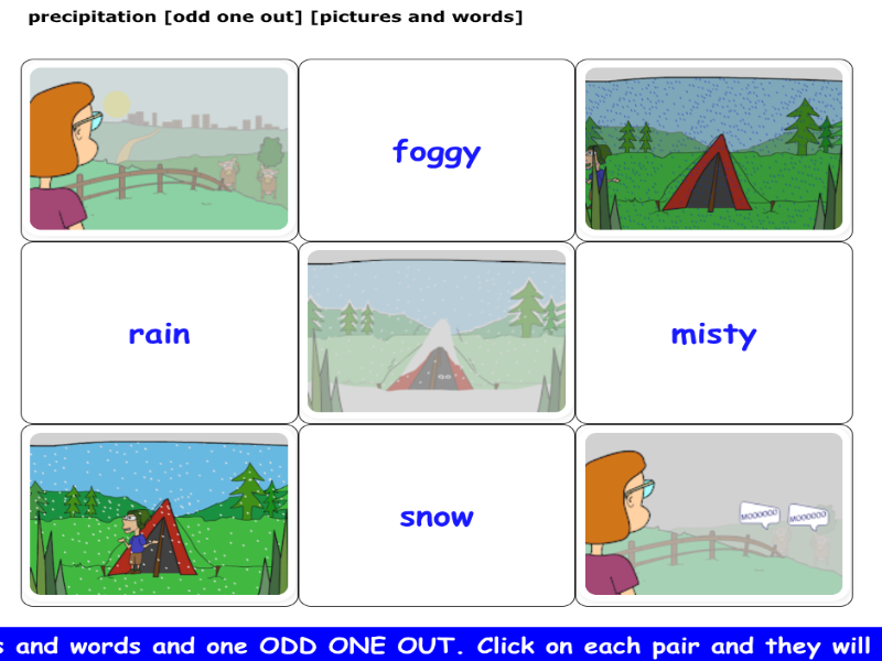 precipitation [odd one out] [pictures and words]
