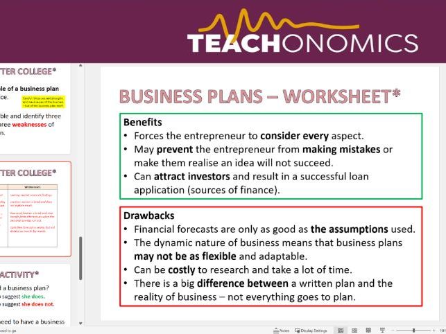 5. Business Plans - Topic 1.4 - Edexcel GCSE Business - Theme 1
