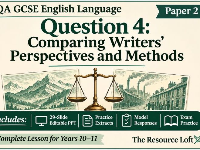KS4 English Language | AQA GCSE Paper 2 Question 4 – Comparing Writers' Perspectives and Methods