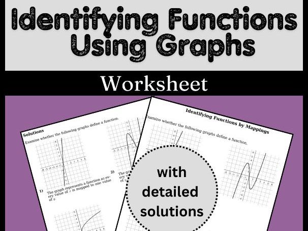 Identifying Functions Using Graphs Worksheet (with solutions)