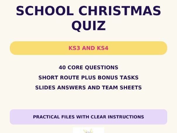 Secondary Christmas Quiz KS3 KS4 with Answers