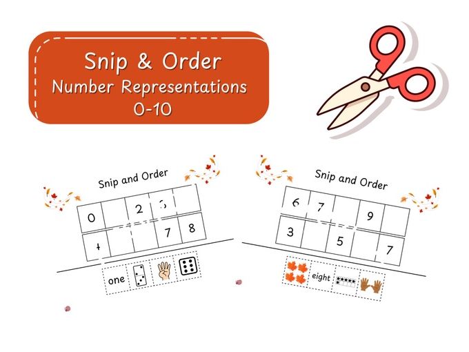 Snip & Order Number Representations 0-10